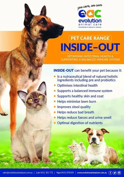 INSIDE-OUT PET CARE - PROBIOTIC & NUTRACEUTICAL FOR DOGS, CATS & SMALL ANIMALS